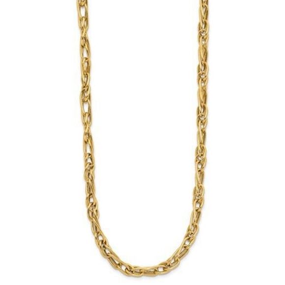 10K Polished Fancy Link Necklace: A Stylish and Versatile Accessory by Leslies - Picture 2 of 5